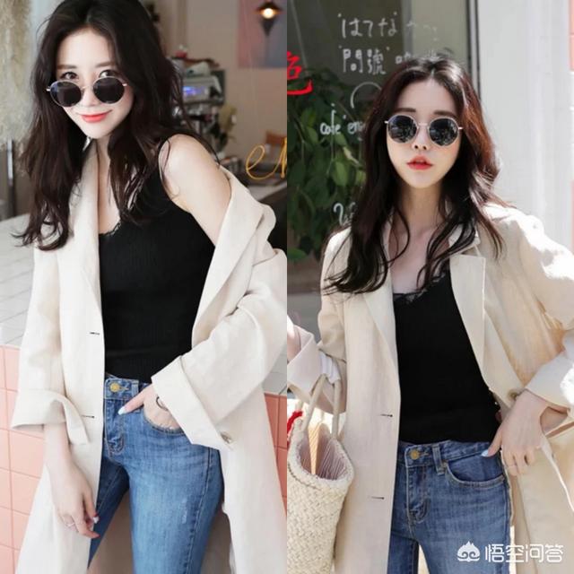 黑色蕾丝吊带背心可以配什么外套?