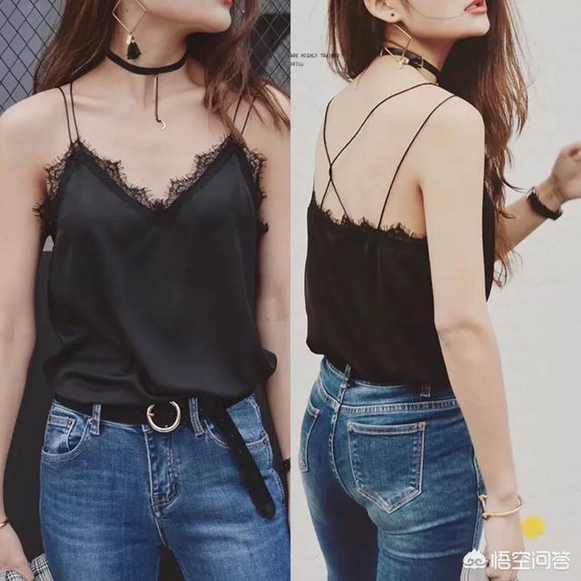 黑色蕾丝吊带背心可以配什么外套?