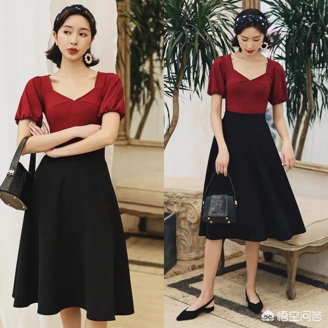 秋冬黑色连衣短裙配什么鞋