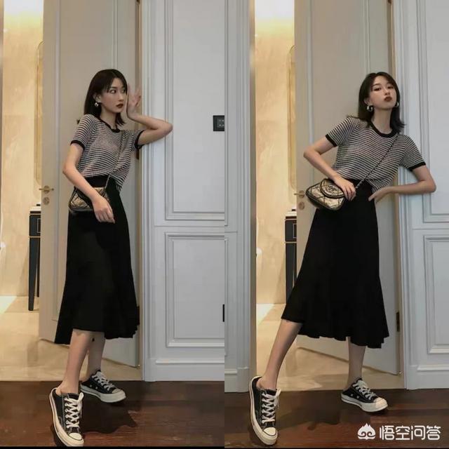 秋冬黑色连衣短裙配什么鞋